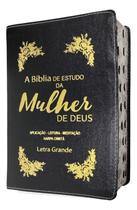 Bíblia de estudo da mulher de deus letra grande com harpa e índice capa de luxo preta Bíblia de estudo da mulher de deus letra grande com harpa e índice capa de luxo preta