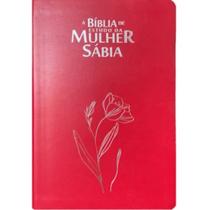 Bíblia de Estudo da Mulher Sábia ARC Harpa Avivada Capa Magnólia Vermelha
