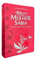 Bíblia de estudo da mulher sábia capa de luxo pink com índice Bíblia de estudo da mulher sábia capa de luxo pink com índice