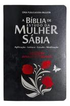 Bíblia de estudo da mulher sábia capa de luxo preta arc com harpa com índice