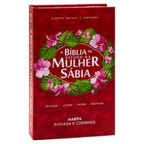 Biblia De Estudo Da Mulher Sabia Capa Dura Arc Hibisco Vermelha