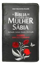 Bíblia De Estudo Da Mulher Sábia Evangélica Letra Gigante CAPA Luxo Feminina Com Harpa Cristã