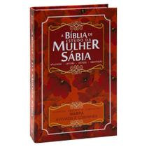 Bíblia de Estudo da Mulher Sábia Jfa Capa Dura Arc Modelo 10 - Floral Laranja