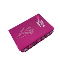 Bíblia de Estudo da Mulher Sábia Magnólia Pink Palavras de Jesus em Vermelho Deus em Azul com abas