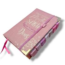 Bíblia de Estudo da Mulher Sábia Rosa Glitter com Elástico ARC Full Color Império das Bíblias