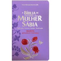 Bíblia de Estudo da Mulher Sábia - Tulipa Lilás - Grande