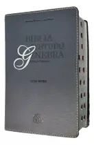 Bíblia de estudo de genebra capa de luxo azul ara letra grande com índice