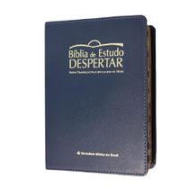 Bíblia de estudo despertar ntlh capa de luxo azul índice