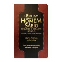 Bíblia de Estudo do Homem Sábio RC Harpa Letra Normal Bordo e Preto