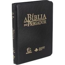 Bíblia de Estudo do Pregador Media com zíper Almeida Revista e Corrigida Versão ARC Palavras de Jesus em vermelho PJV