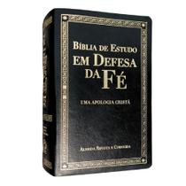 Bíblia de estudo em defesa da fé capa de luxo preta arc com índice Bíblia de estudo em defesa da fé capa de luxo preta arc com índice