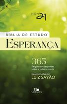 Bíblia de Estudo Esperança A21 365 Perguntas e Respostas Sobre a Vida e a Morte Capa Dura Verde Luzes