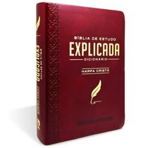 Bíblia de Estudo Explicada Média Luxo Harpa Cristã Cor Vinho Dicionário ARC CPAD Bíblia de Estudo Explicada Média Luxo Harpa Cristã Cor Vinho Dicionário ARC CPAD