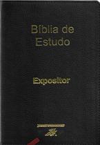 Biblia De Estudo Expositor Preto Luxo couro Legítimo