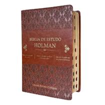 Bíblia de estudo holman arc capa de luxo marrom com índice Bíblia de estudo holman arc capa de luxo marrom com índice