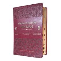 Bíblia de estudo holman arc capa de luxo vinho com índice Bíblia de estudo holman arc capa de luxo vinho com índice