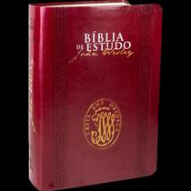Bíblia de Estudo John Wesley - Capa couro vinho: Nova Almeida Atualizada (NAA)