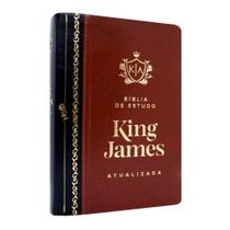 Bíblia De Estudo King James Atualizada Bicolor Marrom c/ Preto - ART GOSPEL