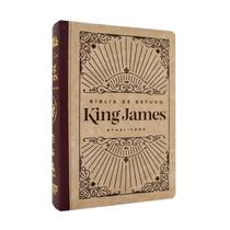 Bíblia de estudo king james atualizada capa de luxo bordo e bege art gospel Bíblia de estudo king james atualizada capa de luxo bordo e bege art gospel