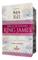 Bíblia de estudo king james atualizada com textos coloridos capa de luxo feminina com índice