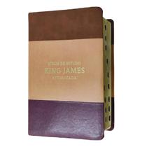 Bíblia de estudo king james atualizada full color capa de luxo caramelo, creme e vinho índice Bíblia de estudo king james atualizada full color capa de luxo caramelo, creme e vinho índice