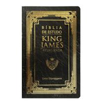 Bíblia de Estudo King James Atualizada Letra Hipergigante Capa Dura Gold