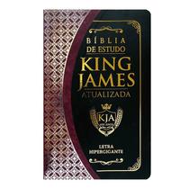 Bíblia de Estudo King James Atualizada Letra Hipergigante Capa PU Preto e Vinho