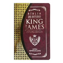 Bíblia de Estudo King James Atualizada Letra Hipergigante Capa PU Vinho e Preta