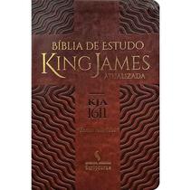 Bíblia de Estudo King James Atualizada Letra Normal Capa Luxo Marrom - Scripturae