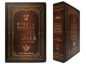 Bíblia De Estudo King James Atualizada Vermelha Retrô Letra Hiper Gigante