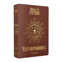 Bíblia de Estudo King James dos Reformadores Protestantes Martim Lutero, João Calvino, Ulrico Zuínglio Capa Marrom - BV Books