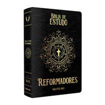 Bíblia de Estudo King James dos Reformadores Protestantes Martim Lutero, João Calvino, Ulrico Zuínglio Capa Preta - BV Books