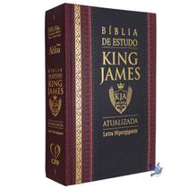Bíblia de Estudo King James KJA Capa Dura cor Bordô e Preta
