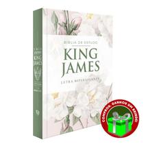 Bíblia de Estudo KJA King James Atualizada Letra Hipergigante Capa Dura Flores Suave Cristã Evangélica Gospel
