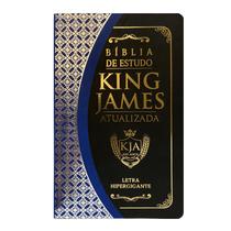 Bíblia de Estudo KJA King James Atualizada Letra Hipergigante PU Preto e Azul