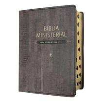 Bíblia de estudo ministerial grande nvi capa de luxo marrom com índice
