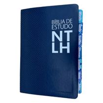 Bíblia de Estudo NTLH Azul com Abas coladas Linguagem simples