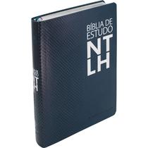 Bíblia de Estudo NTLH Capa Luxo Azul Grande para Crescimento e Aplicação Pessoal - Impressão em duas cores