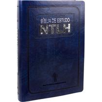 Bíblia de Estudo NTLH Grande Capa Luxo Azul PU Nobre SBB - Nova Tradução na Linguagem de Hoje Fácil Compreensão Aplicação Pessoal Concordância Bíblica