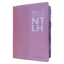 Bíblia de Estudo NTLH Rosa com Abas coladas Linguagem simples
