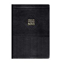Bíblia de Estudo NVI Letra Normal Capa Luxo Preta - VIDA
