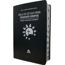 Bíblia de estudo para pequenos grupos nvi capa luxo preta com índice