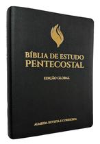 Bíblia de estudo pentecostal - edição global capa luxo preta