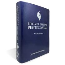Biblia De Estudo Pentecostal Grande Azul Edição Global - cpad