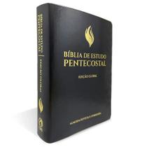 Bíblia de Estudo Pentecostal Grande Edição Global Capa Luxo Preta