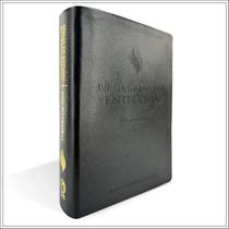 Bíblia de estudo pentecostal grande luxo preta couro legítimo (edicao global)
