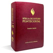 Bíblia de estudo pentecostal media luxo com harpa cristã vinho almeida revista e corrigida versão arc jfa Bíblia de estudo pentecostal media luxo com harpa cristã vinho almeida revista e corrigida versão arc jfa