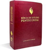 Bíblia de Estudo Pentecostal Média Luxo Cor Vinho ARC CPAD