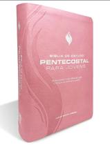 Bíblia de Estudo Pentecostal Para Jovens - ARC - Letra Normal - Capa Luxo Rosa