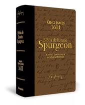 Bíblia de Estudo Spurgeon King James 1611 Capa Luxo Marrom e Preta -